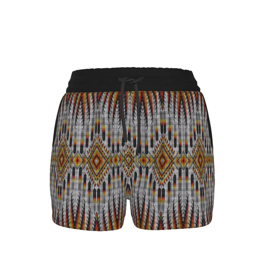 Fire Feather White Women's Shorts