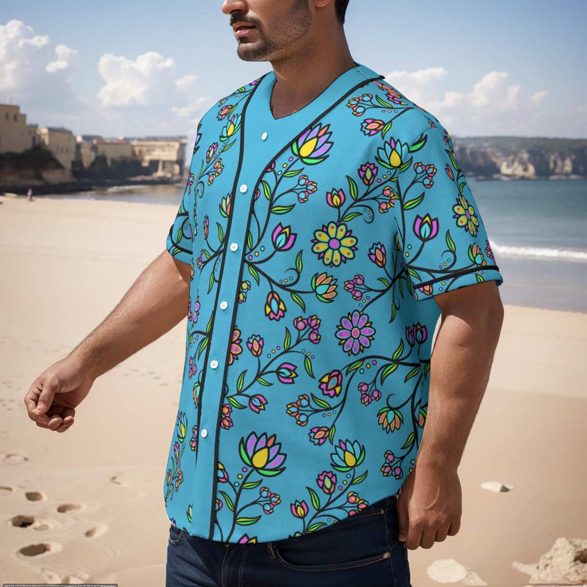 Cosmic Whisper Pastel Rainy Horizon Short Sleeve Baseball Jersey