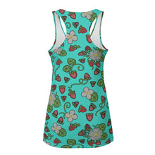 Load image into Gallery viewer, Strawberry Dreams Turquoise Eco Tank Top
