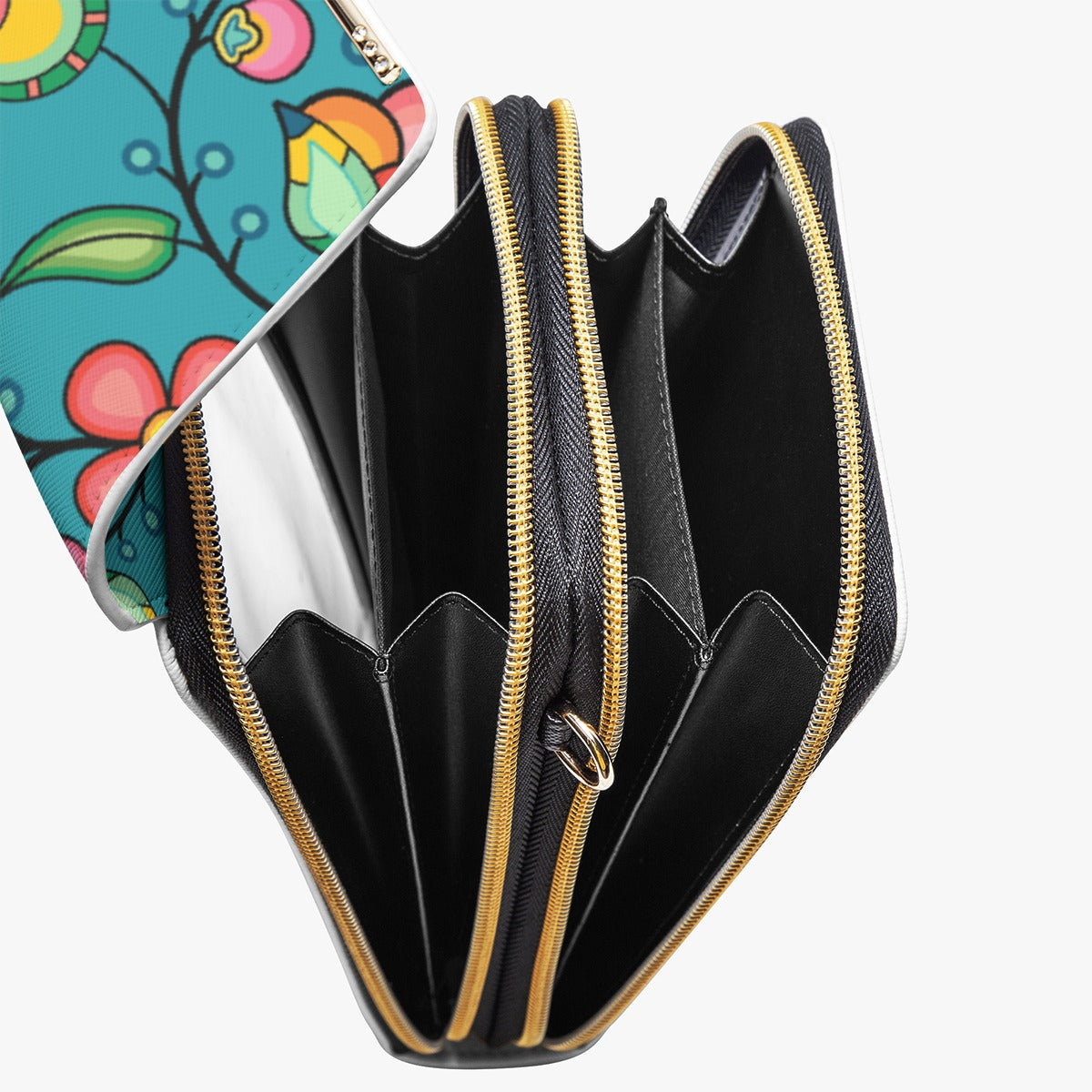 Floral Bounty Teal Mobile Phone Chest Bag