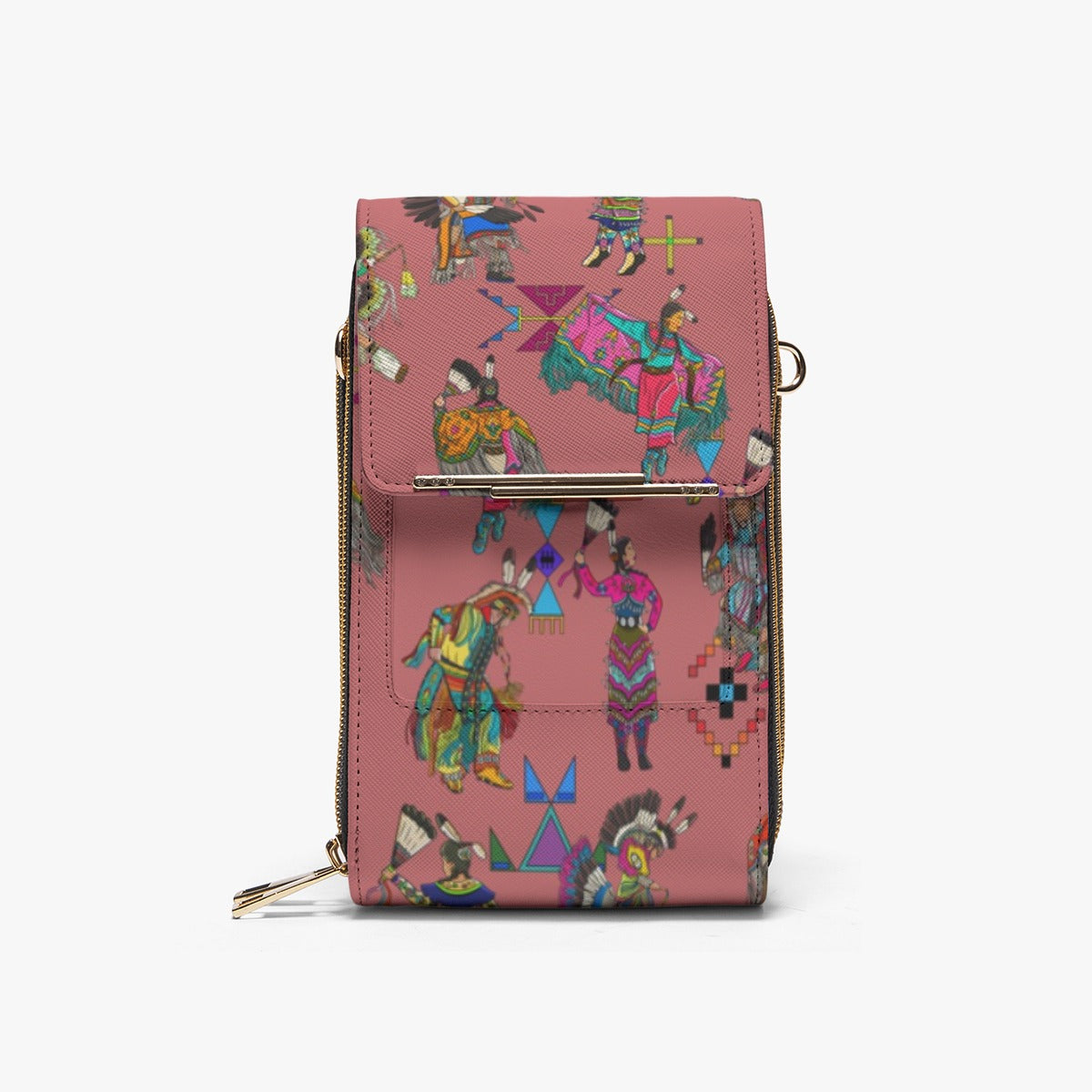 Grand Entry Dancers Terra Cotta Mobile Phone Chest Bag