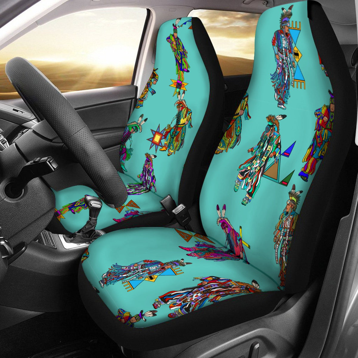 Men's Grass Dancers Eggshell Blue Universal Car Seat Cover With Thickened Back
