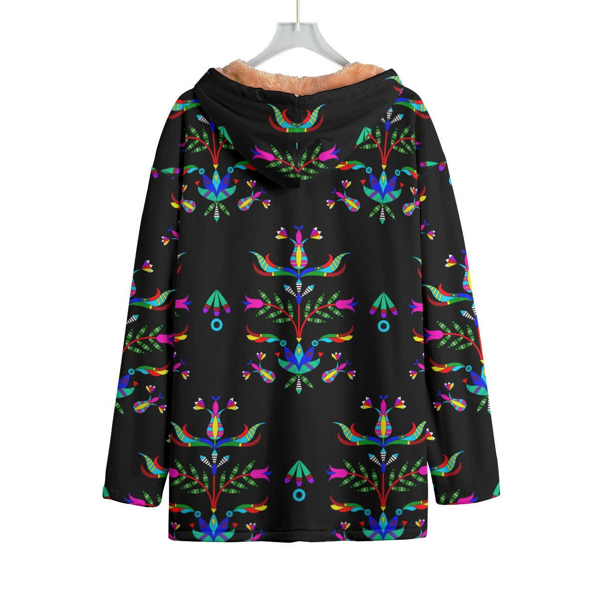 Dakota Damask Black Kid's Plush Windbreaker