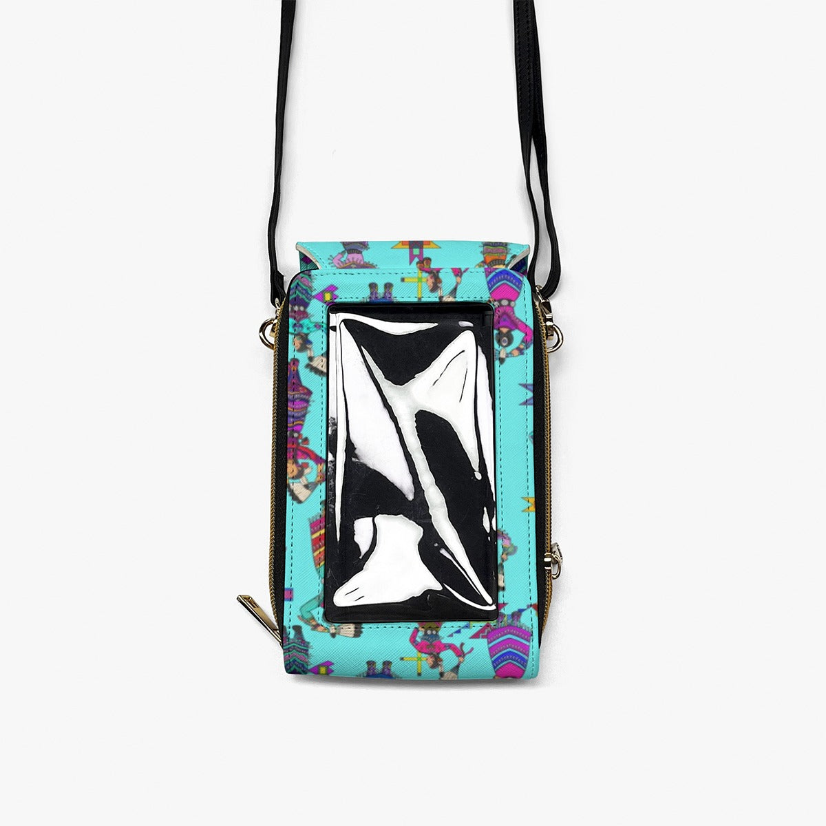 Women's Jingle Dancers Turquoise Mobile Phone Chest Bag