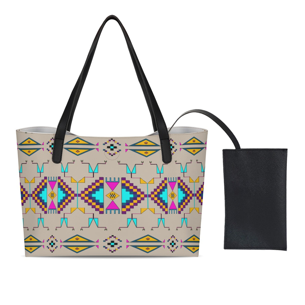 Rite of Passage Sand Tote Bag With Black Mini Purse