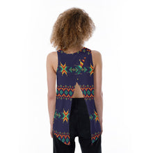 Load image into Gallery viewer, Dreams Of Ancestors Indigo Shade Split Back Tank Top
