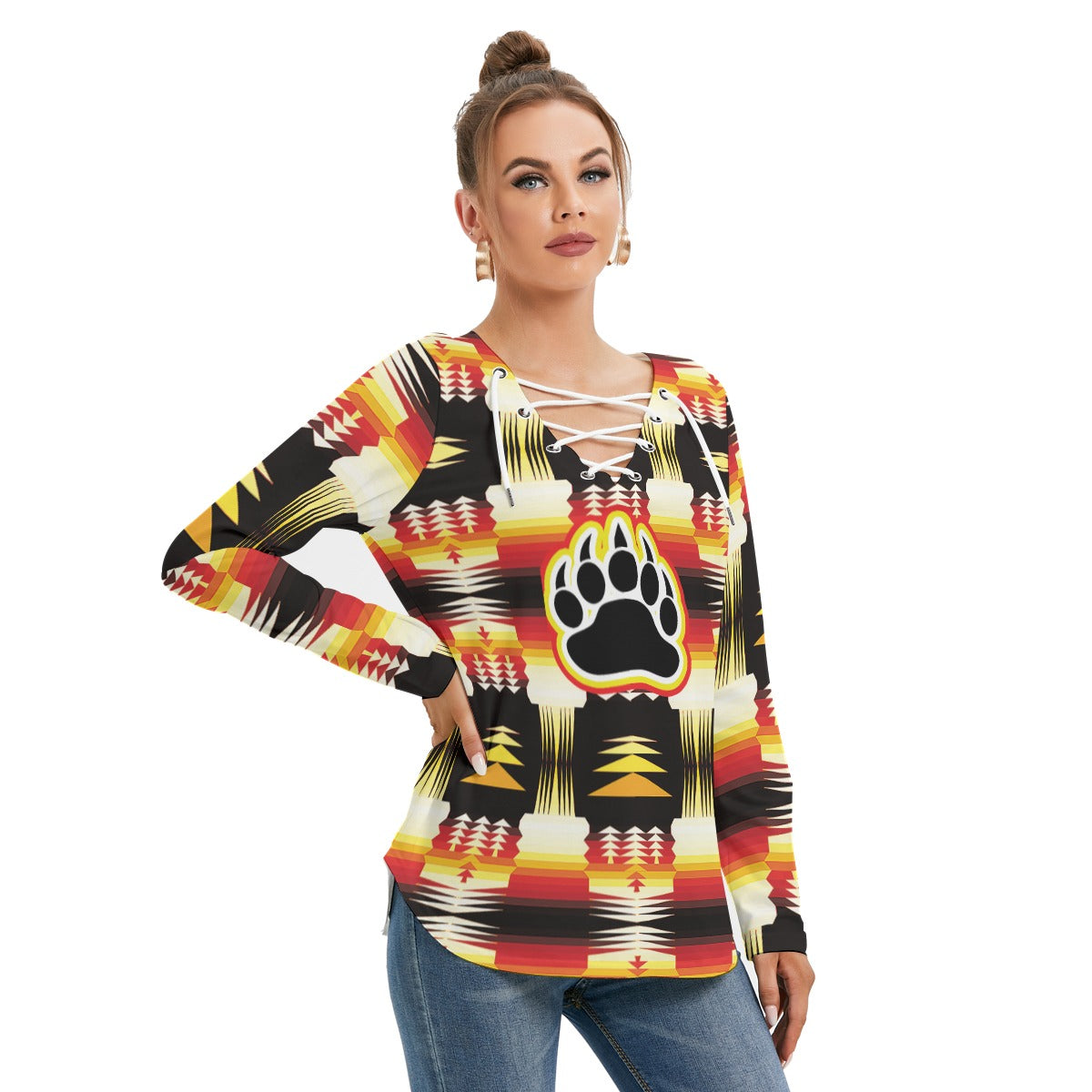 Medicine Wheel Sage Bearpaw Tie Sweatshirt