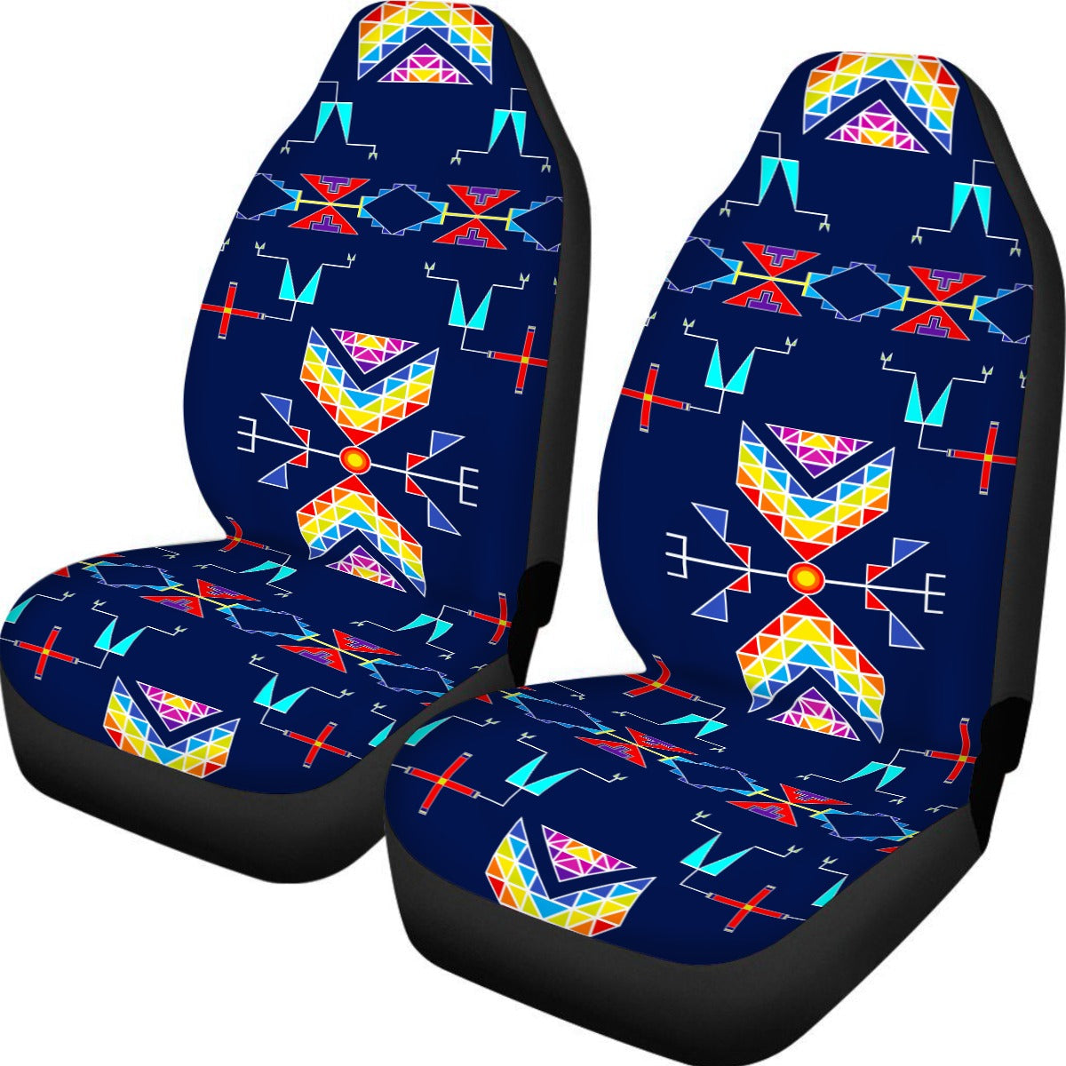 Rainy Chief Rainbow Night Lake Universal Car Seat Cover With Thickened Back