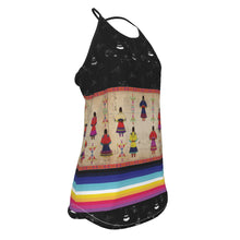 Load image into Gallery viewer, Ledger Round Dance Midnight Criss-Cross Open Back Tank Top
