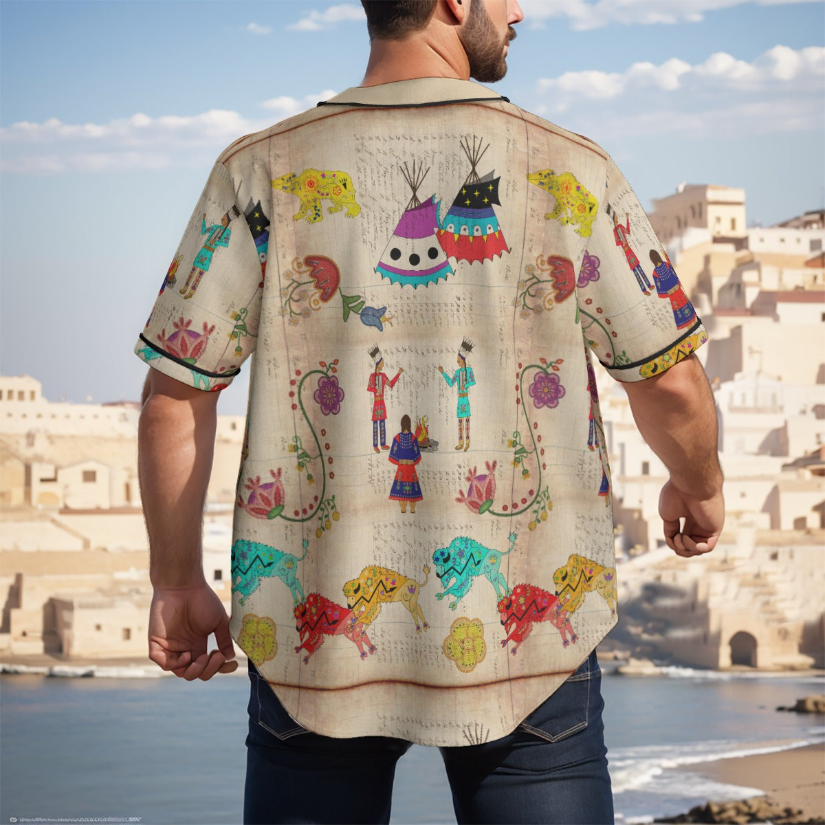 Floral Ledger Way of Life Short Sleeve Baseball Jersey
