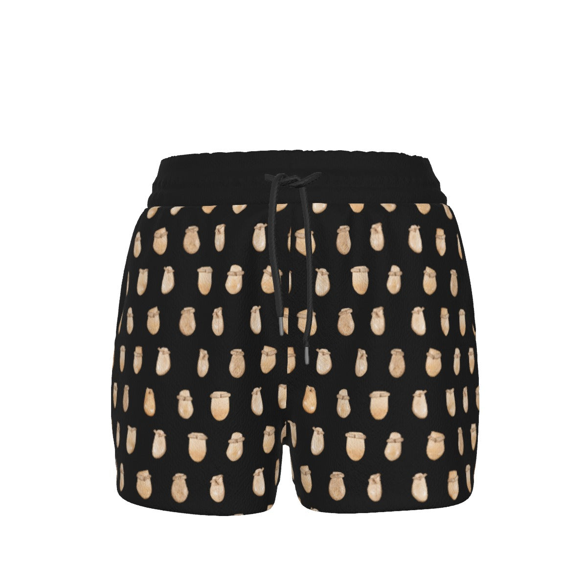 Elk Teeth on Black Women's Shorts