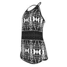 Load image into Gallery viewer, Writing on Stone Black and White Criss-Cross Open Back Tank Top
