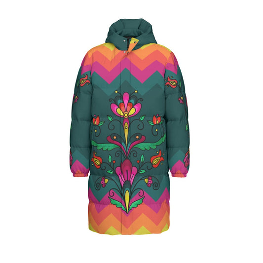 Autumn Kinship Wreath Unisex Long Down Jacket
