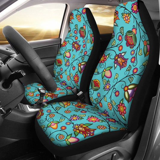 Heartbeat Petals Turquoise Universal Car Seat Cover With Thickened Back