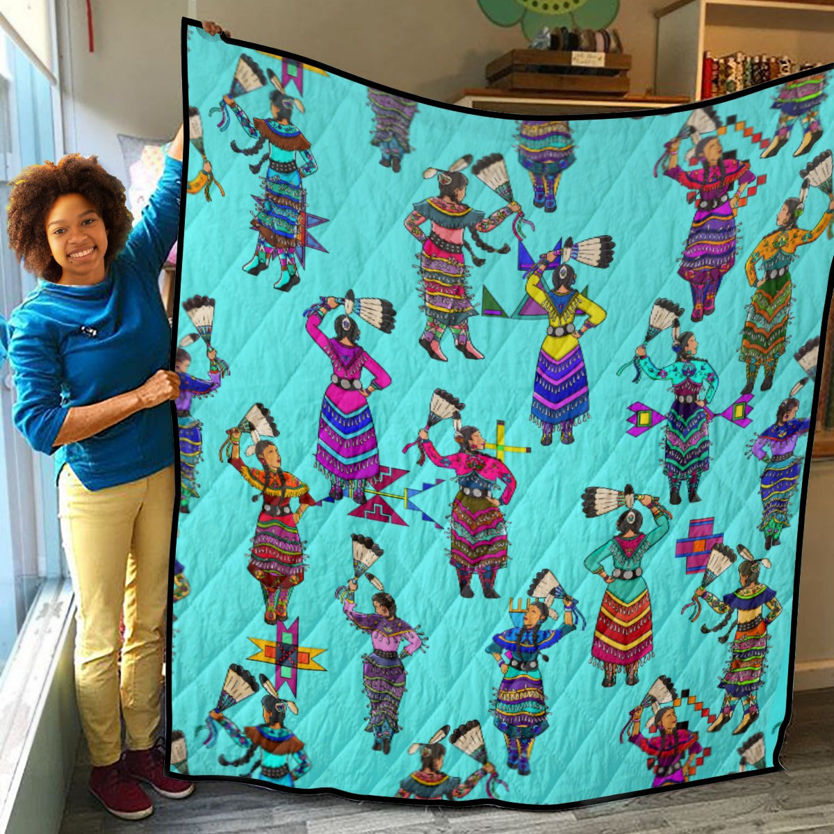 Women's Jingle Dancers Turquoise Lightweight & Breathable Quilt