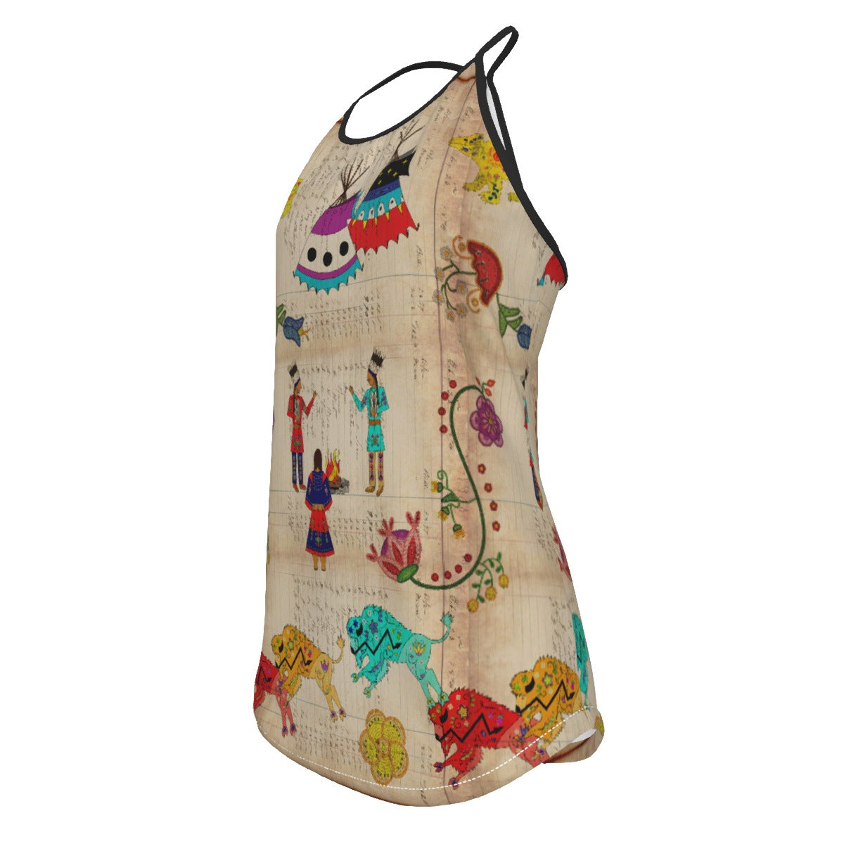 Floral Ledger Way of Life Criss-Cross Open Back Tank Top