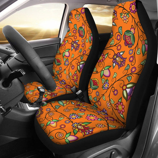 Heartbeat Petals ECM Orange Universal Car Seat Cover With Thickened Back