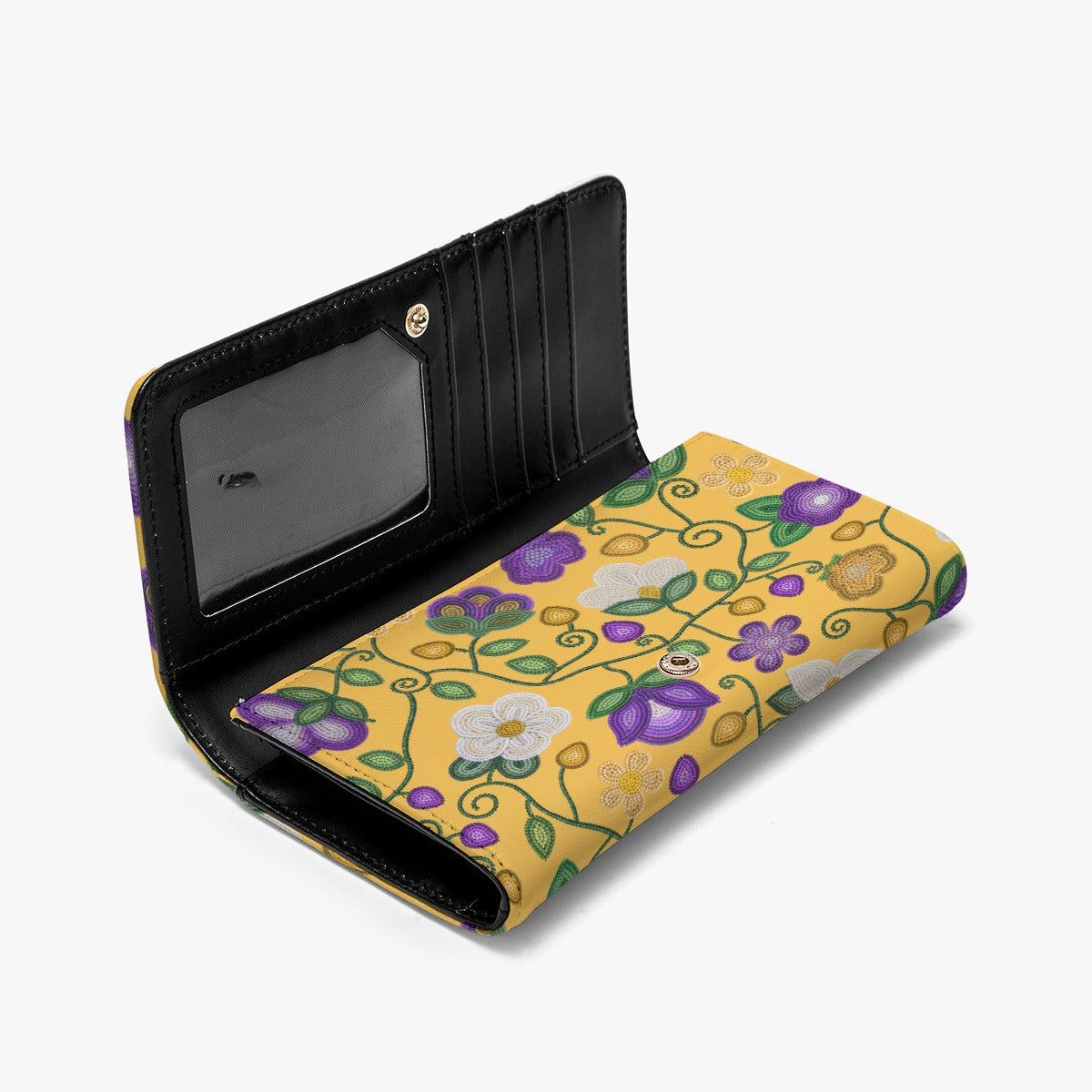 Midnight Moss Bloom Yellow Wallet