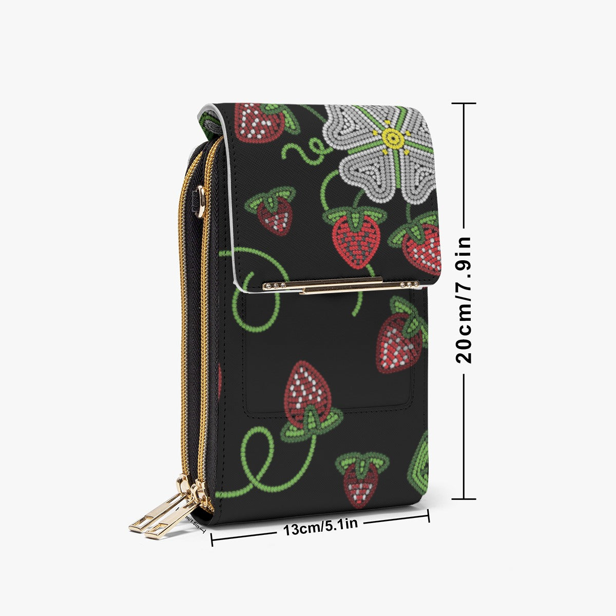 Strawberry Dreams Black Mobile Phone Chest Bag