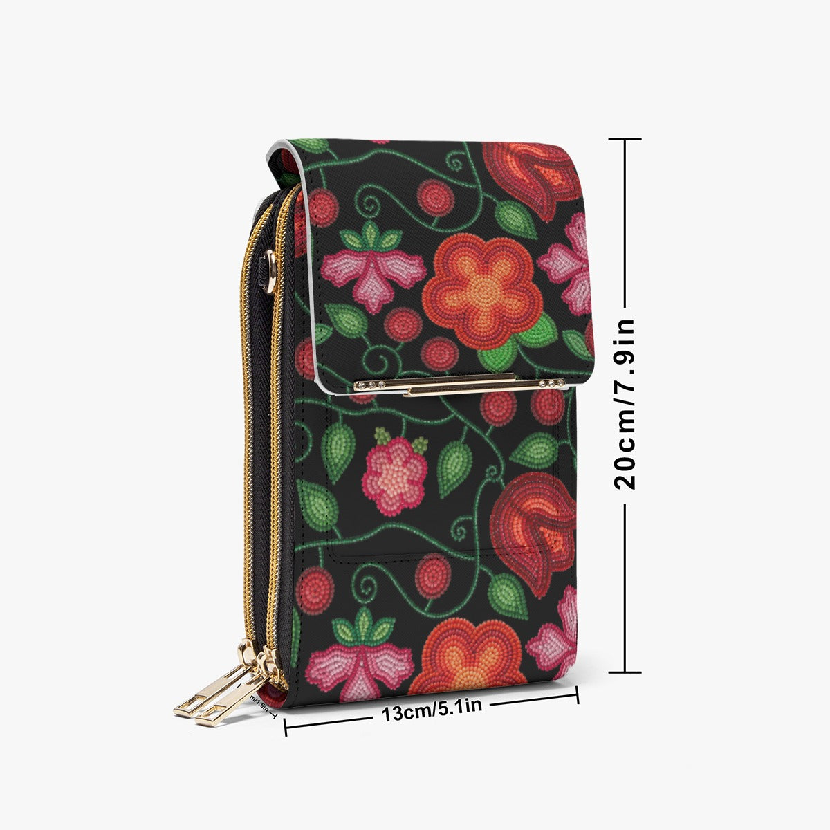 Rose Reverie Black Phone Bag
