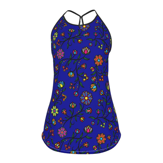 Cosmic Whisper Elk Shadow Criss-Cross Open Back Tank Top