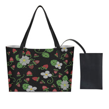 Load image into Gallery viewer, Strawberry Dreams Midnight Shopping Tote Bag With Mini Purse
