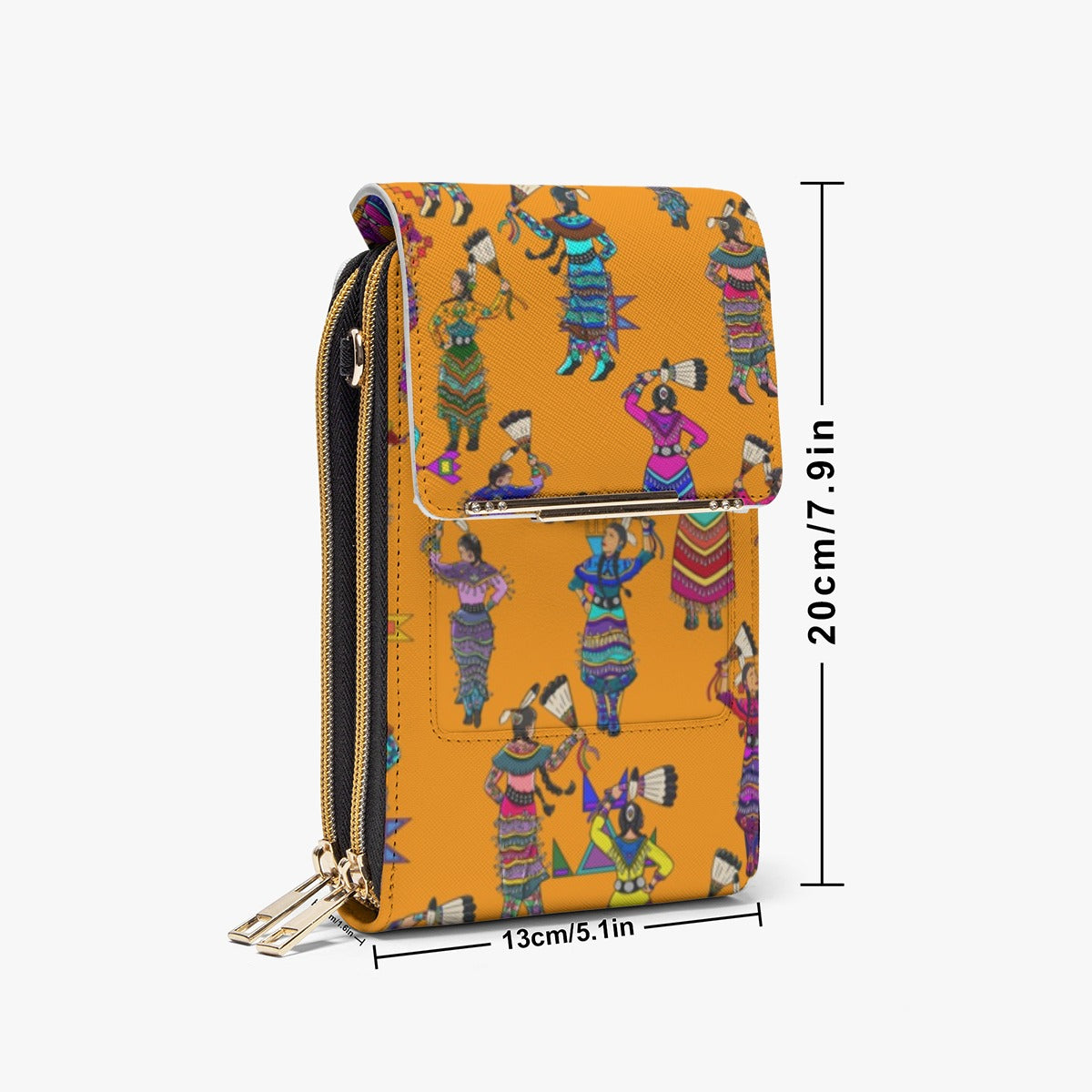 Women's Jingle Dancers Orange Mobile Phone Chest Bag
