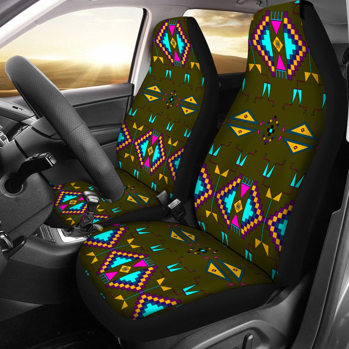 Rite of Passage Olive Universal Car Seat Cover With Thickened Back