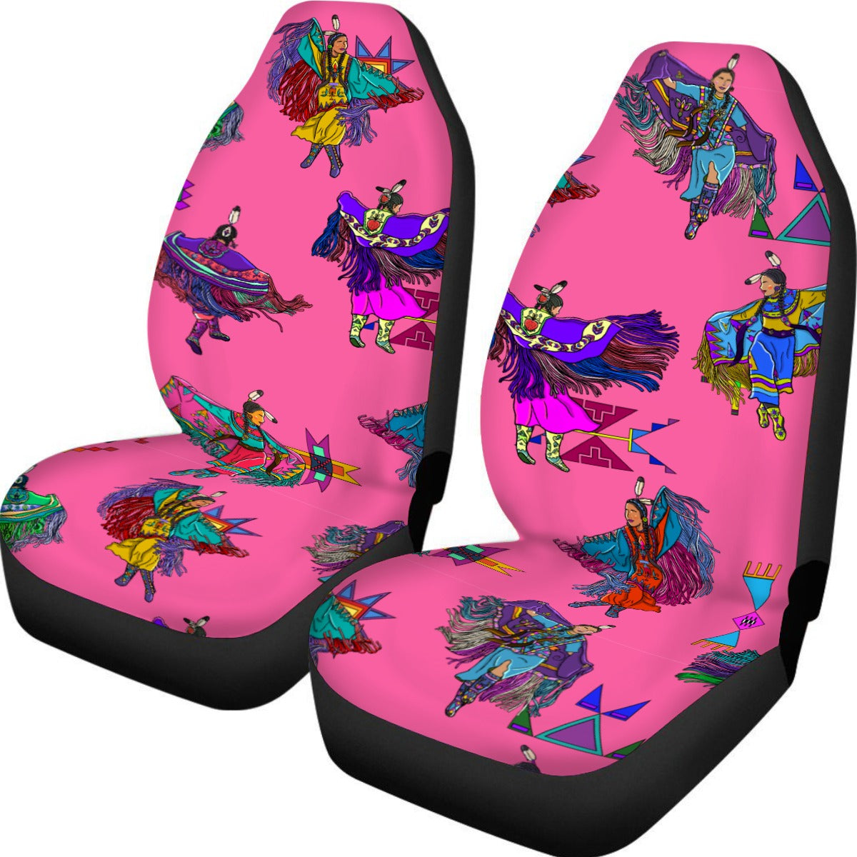 Women's Fancy Dancers Pink Universal Car Seat Cover With Thickened Back