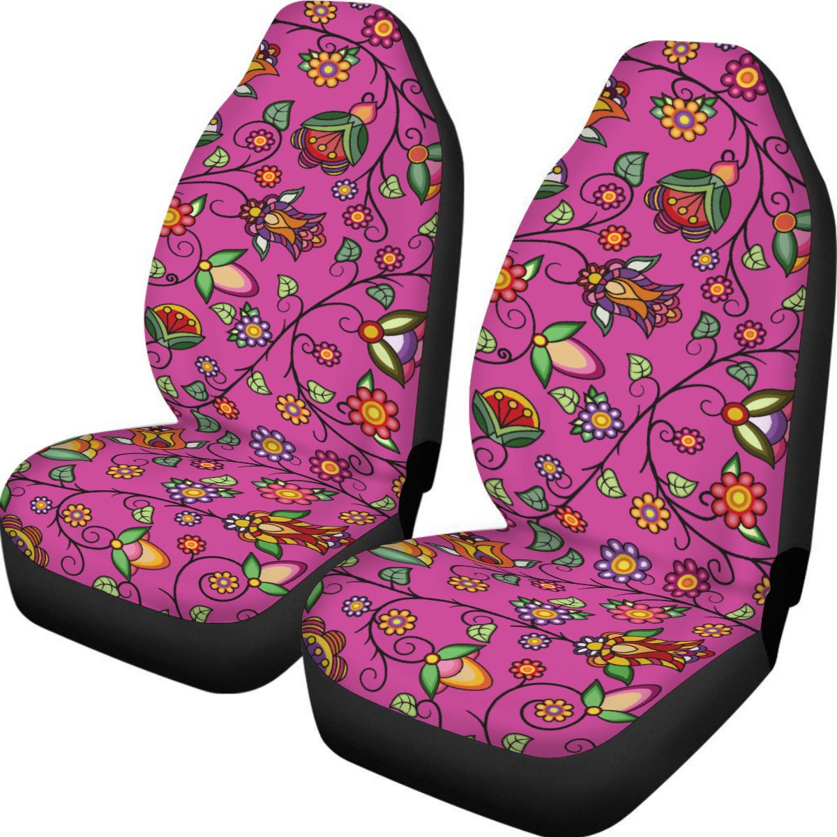 Heartbeat Petals Pink Universal Car Seat Cover With Thickened Back