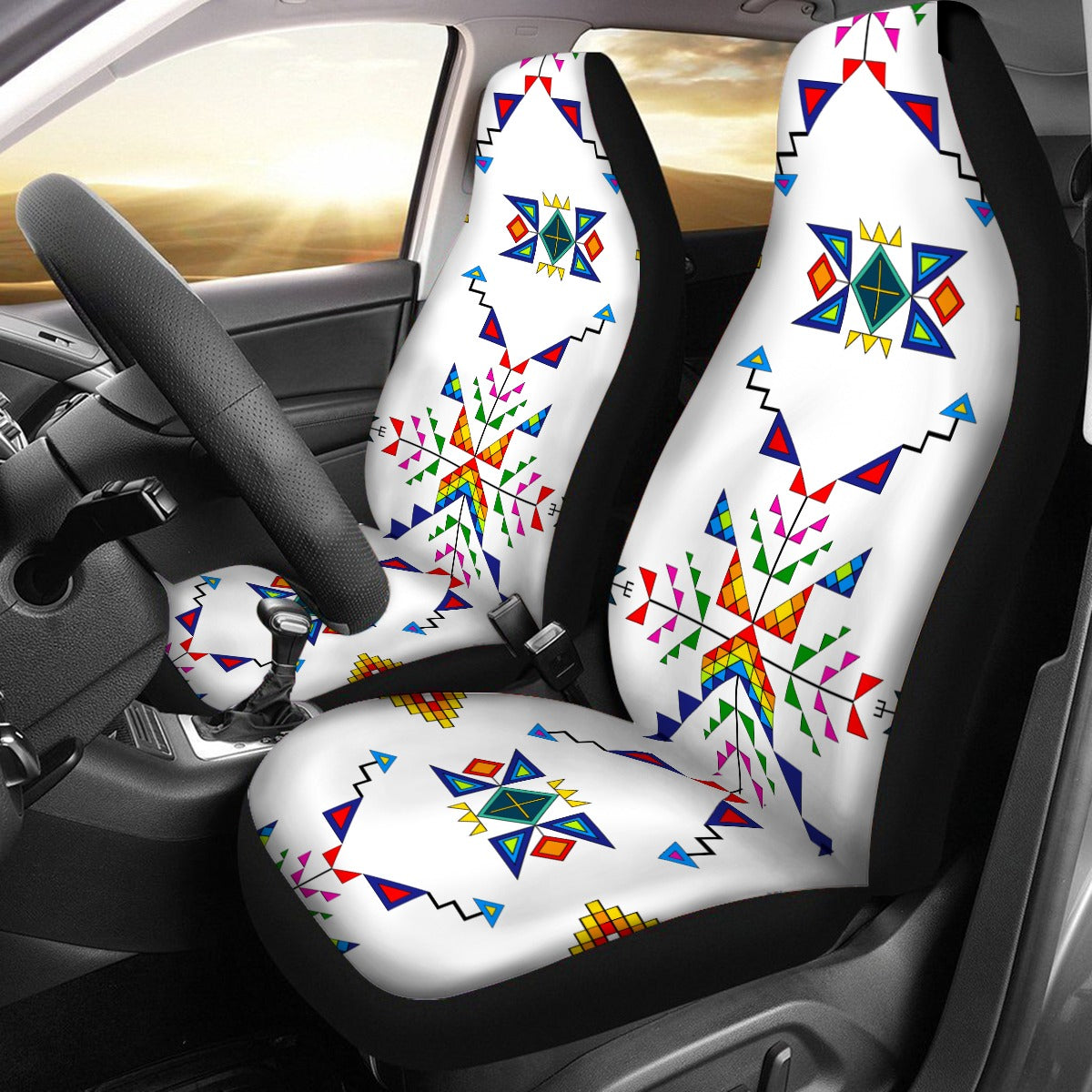 Buffalo Jump White Universal Car Seat Cover With Thickened Back