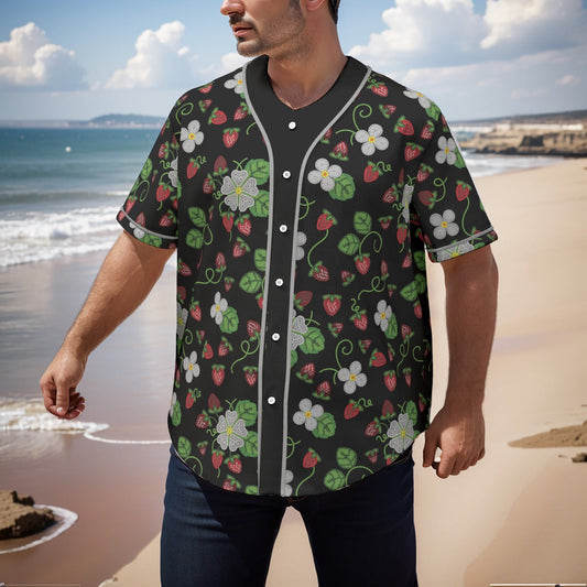 Strawberry Dreams Midnight Short Sleeve Baseball Jersey