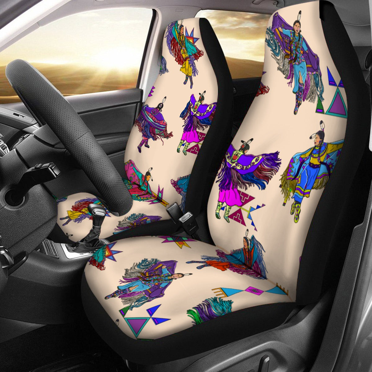 Women's Fancy Dancers Muslin Universal Car Seat Cover With Thickened Back