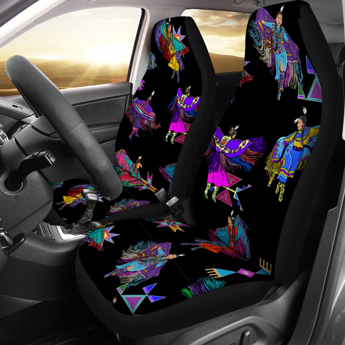 Women's Fancy Dancers Black Universal Car Seat Cover With Thickened Back