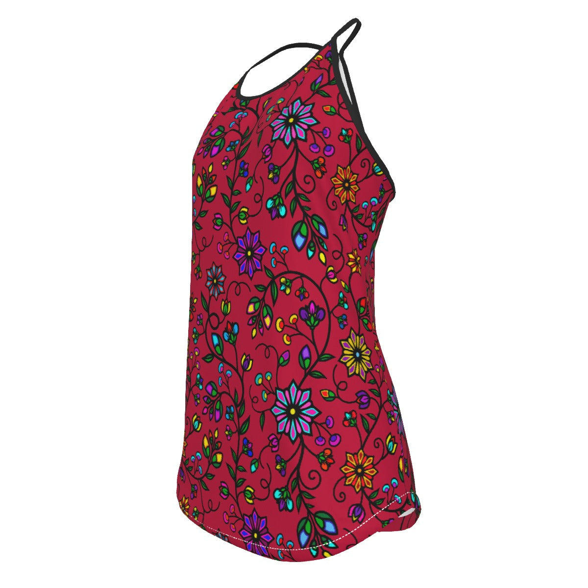 Prairie Paintbrush Passion Berry Criss-Cross Open Back Tank Top