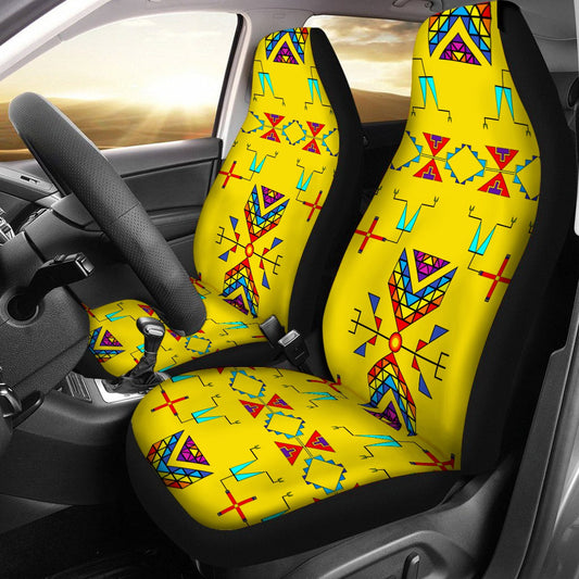 Rainy Chief Rainbow Yellow Universal Car Seat Cover With Thickened Back