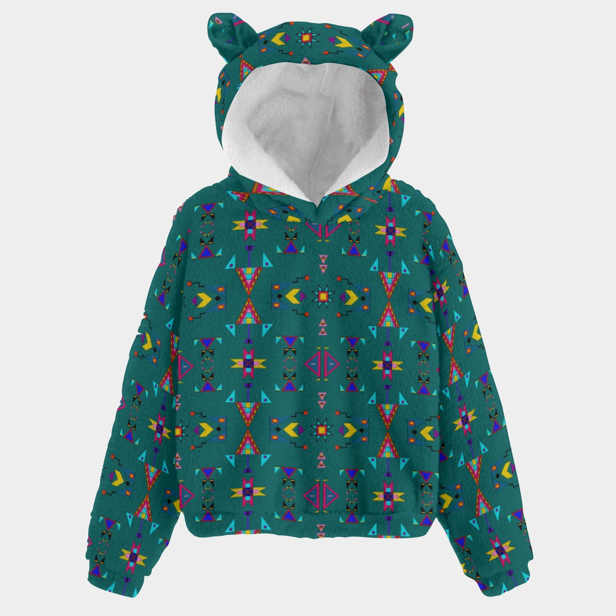 Enemy Territory Teal Youth Hoodie with Ears