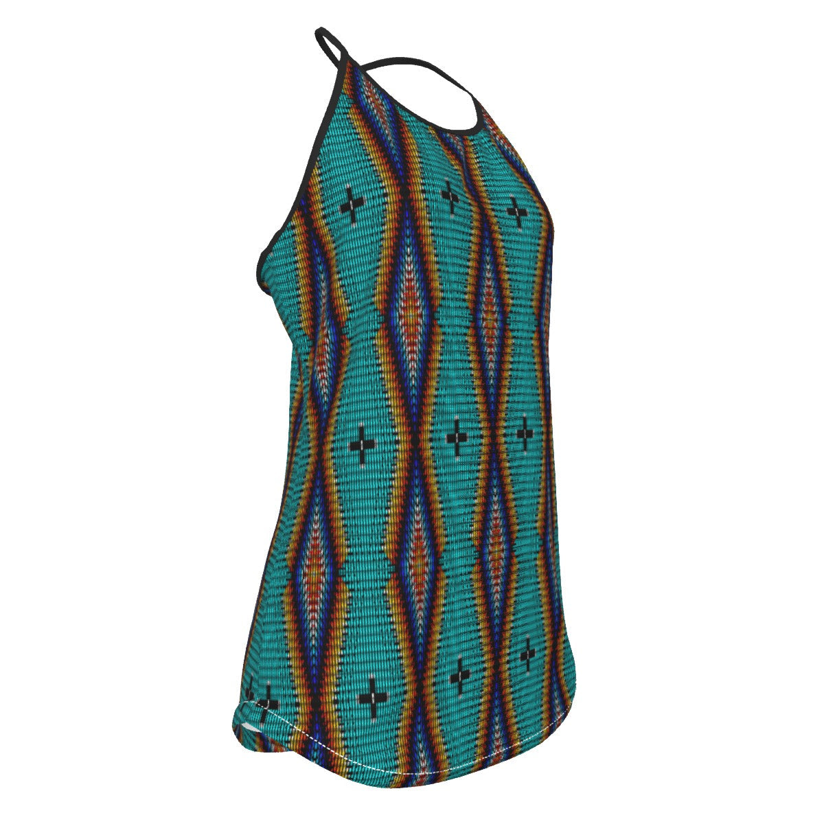 Diamond in the Bluff Turquoise Criss-Cross Open Back Tank Top