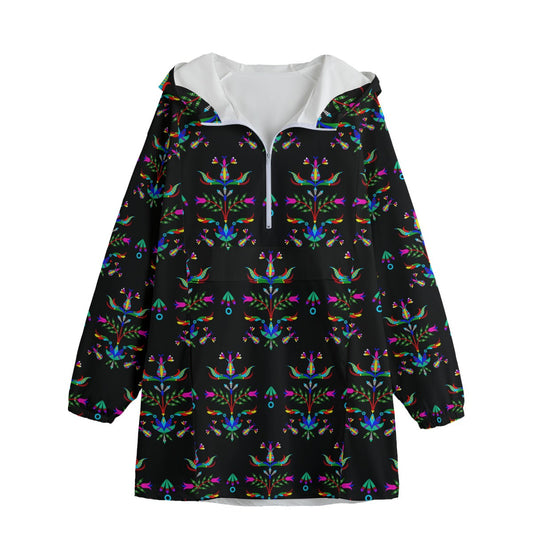 Dakota Damask Black Long Windbreaker