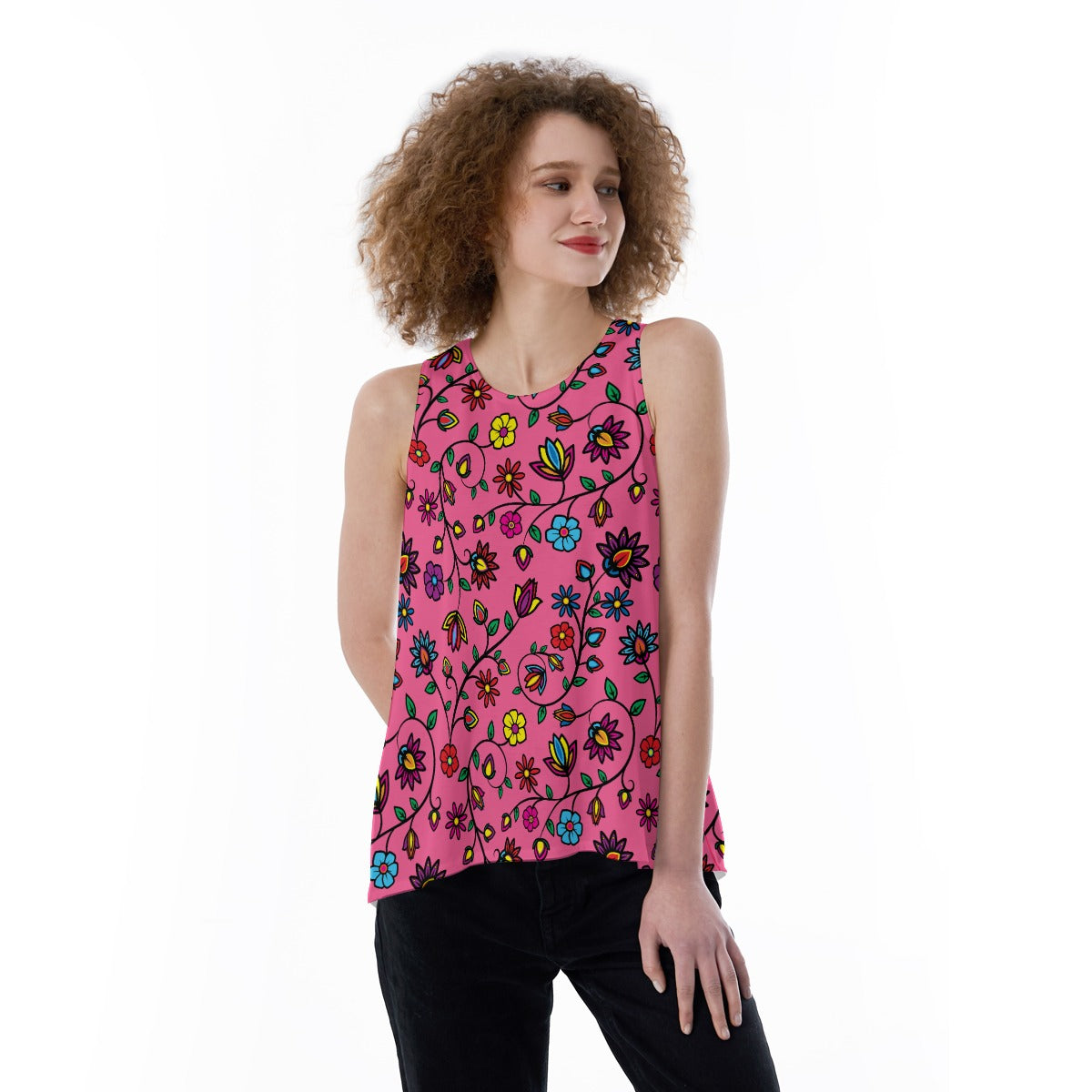 Nature's Nexus Blush Split Back Tank Top