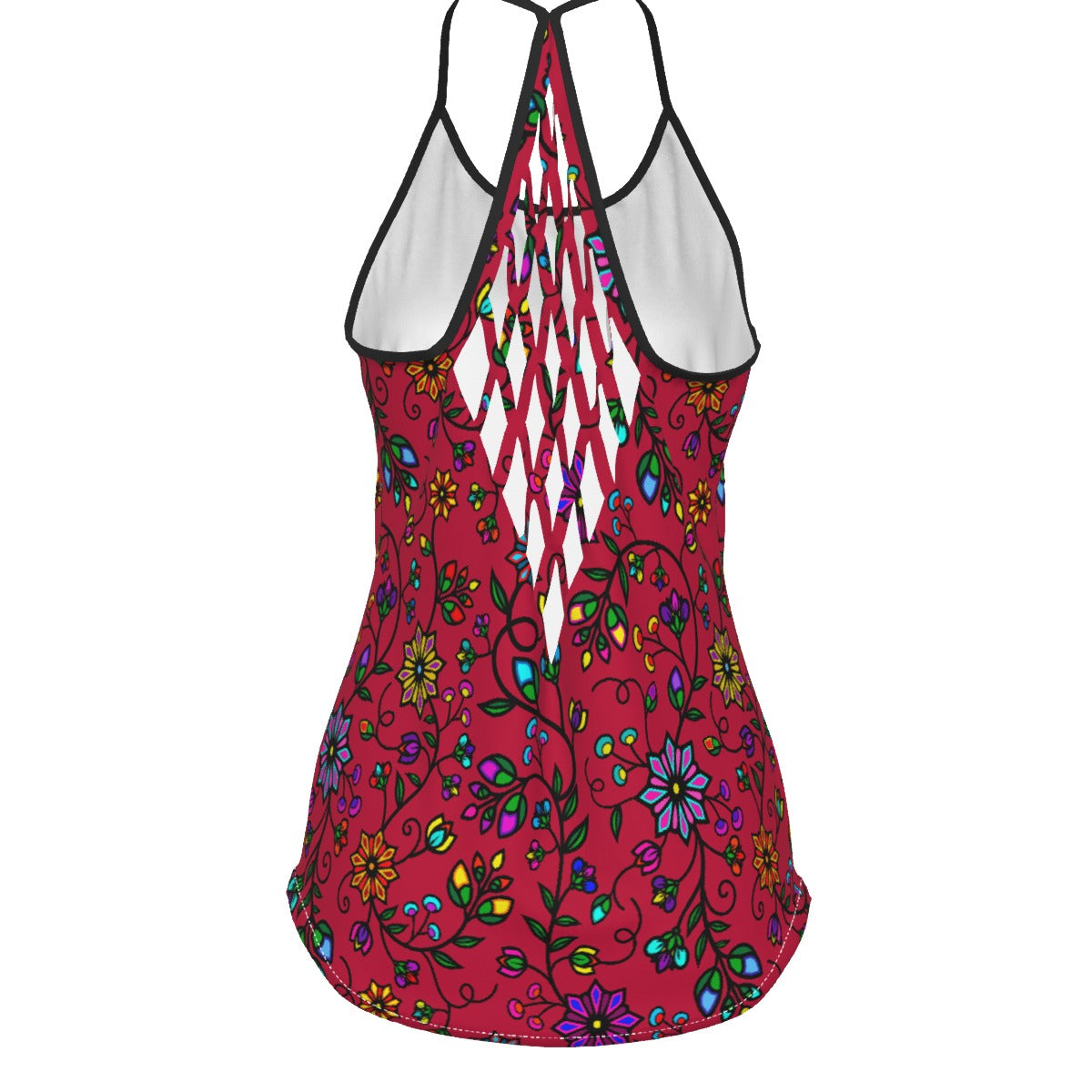 Prairie Paintbrush Passion Berry Criss-Cross Open Back Tank Top