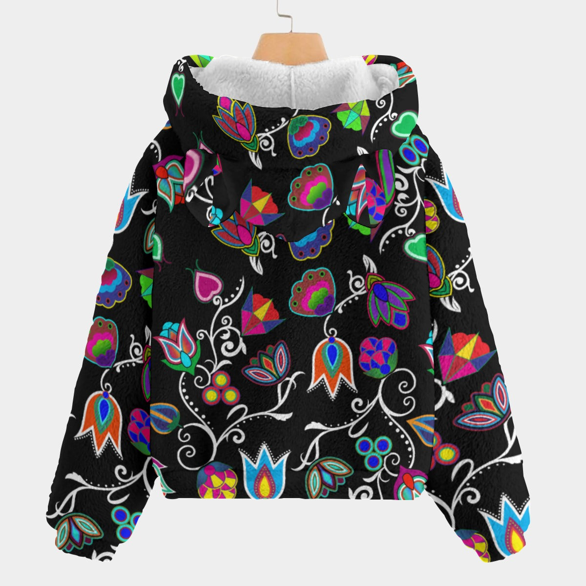 Indigenous Paisley Black Youth Hoodie With Ears
