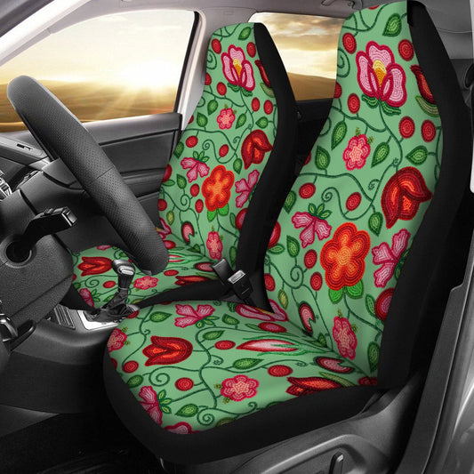 Rose Reverie Green Car Seat Covers