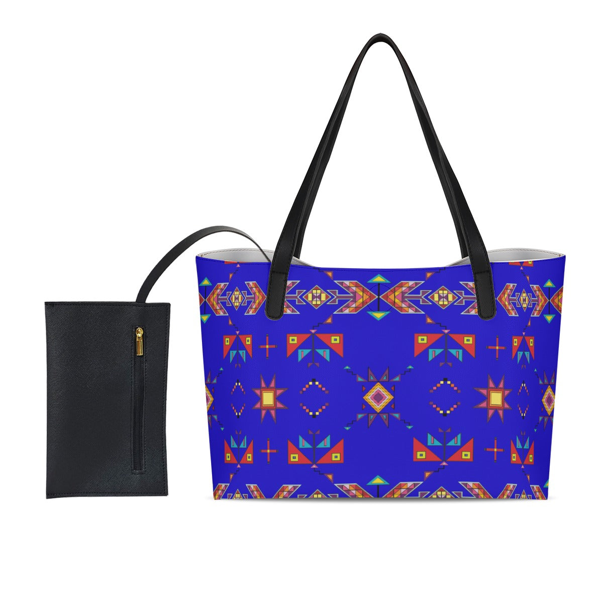 Scattered Generations Royal Shopping Tote Bag With Black Mini Purse