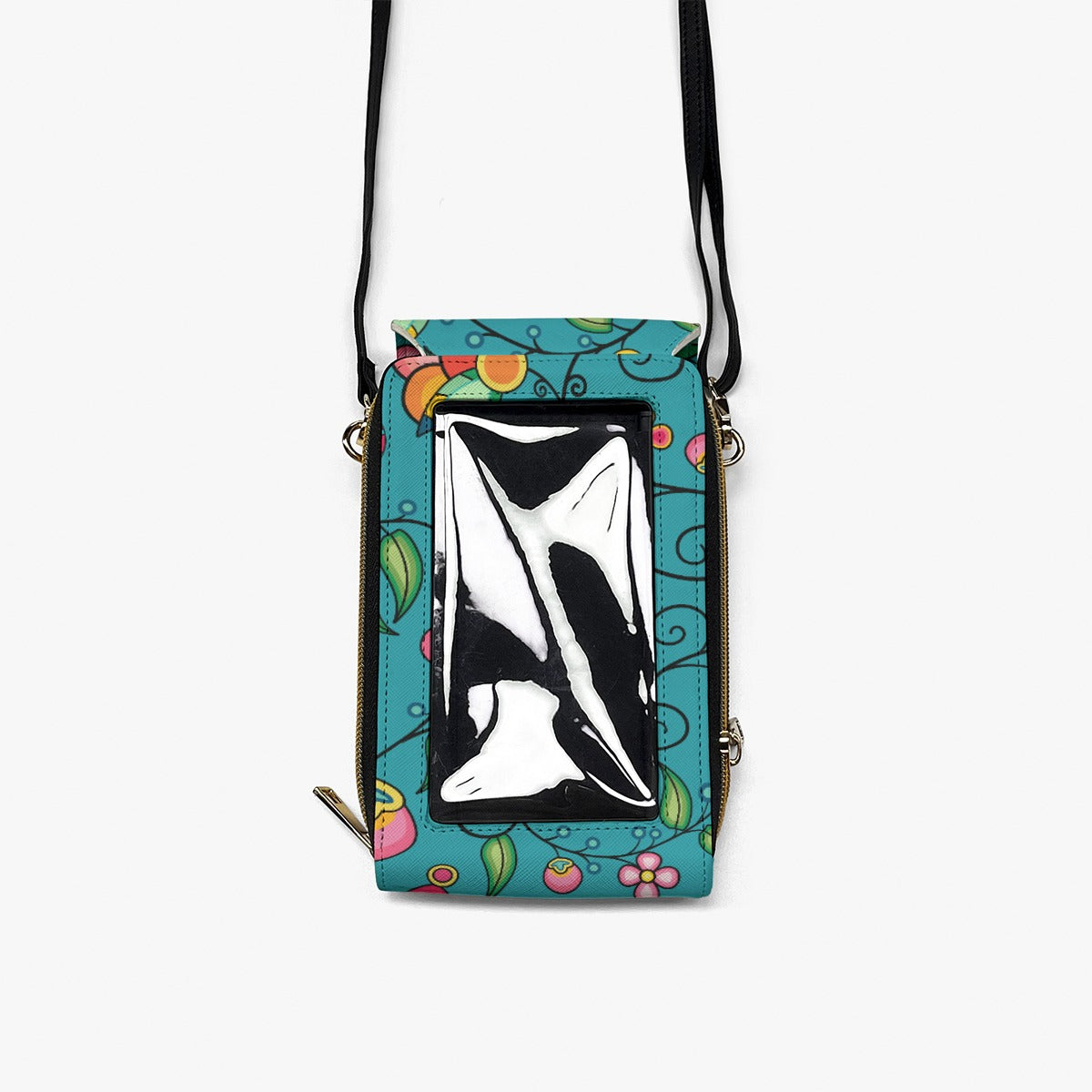 Floral Bounty Teal Mobile Phone Chest Bag