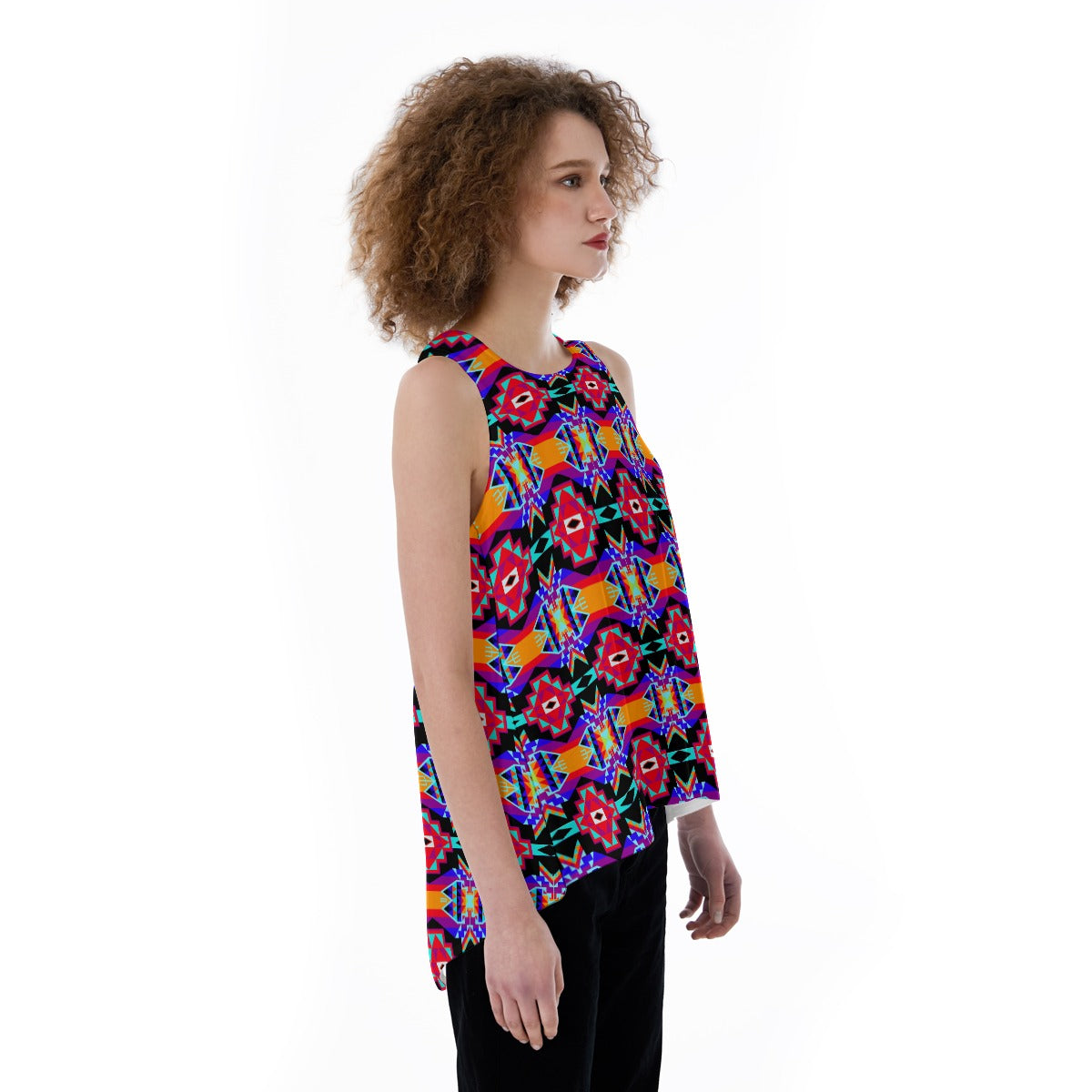 Fancy Bustle Split Back Tank Top