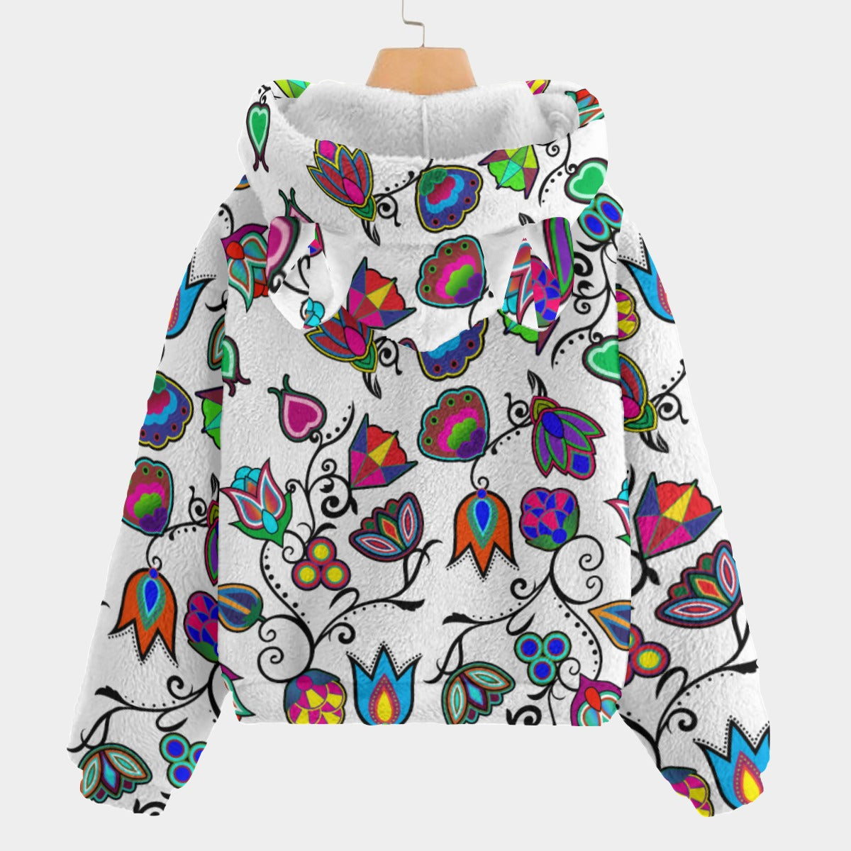 Indigenous Paisley White Youth Hoodie With Ears