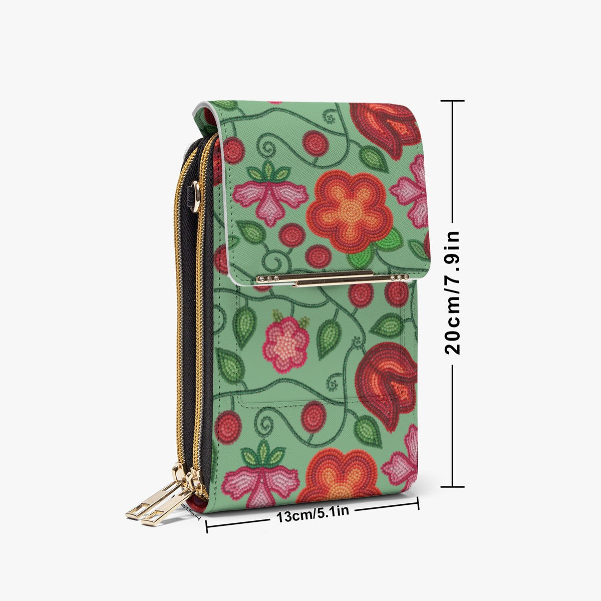 Rose Reverie Green Phone Bag