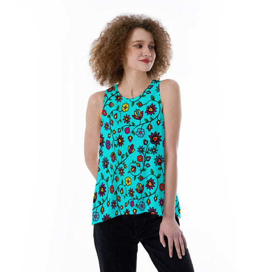 Nature's Nexus Turquoise Split Back Tank Top