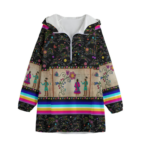 Floral Ledger Sweethearts Long Windbreaker